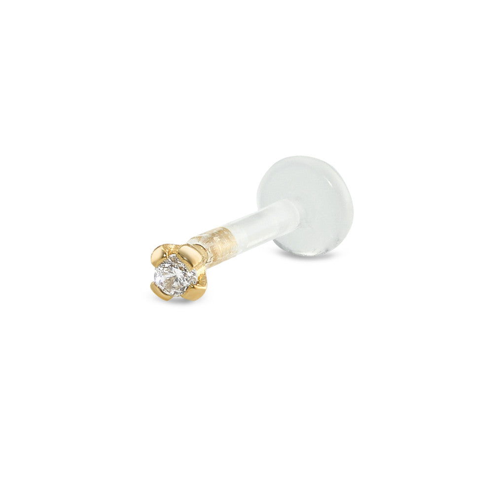 Piercing Oro giallo 750/18 carati Zirconia Ø2 mm