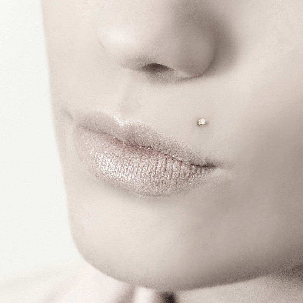 Piercing 750/18 K Gelbgold Zirkonia Ø2 mm