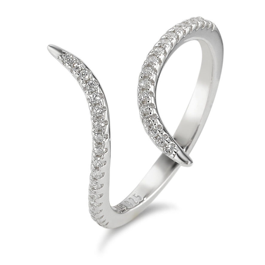 Bague Argent Zircone Rhodié