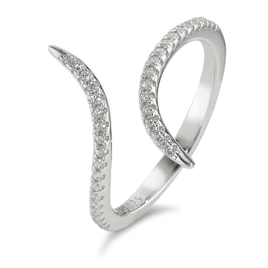 Fingerring Silber Zirkonia rhodiniert