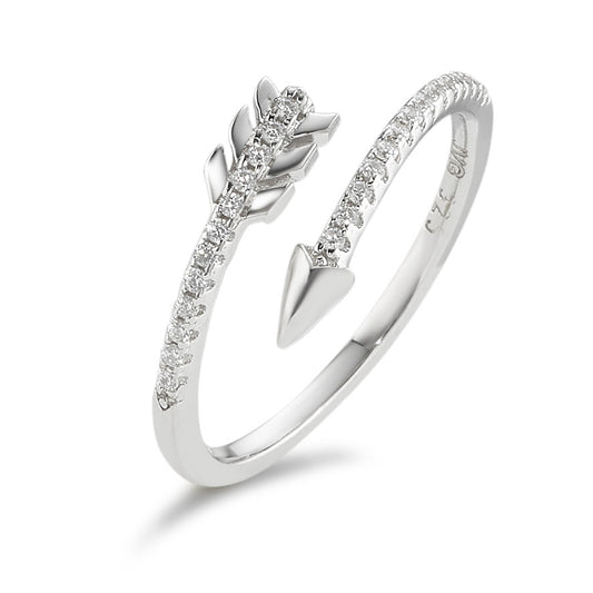 Bague Argent Zircone Rhodié Flèche