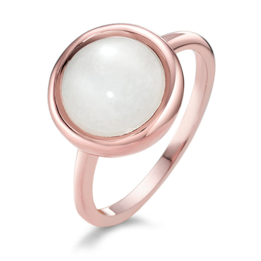 Anello Argento Pietra di luna rosa dorato