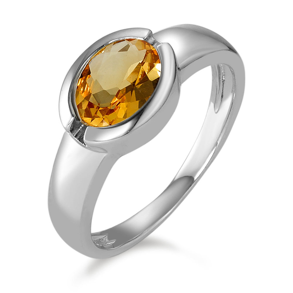 Bague Or blanc 9K Citrine