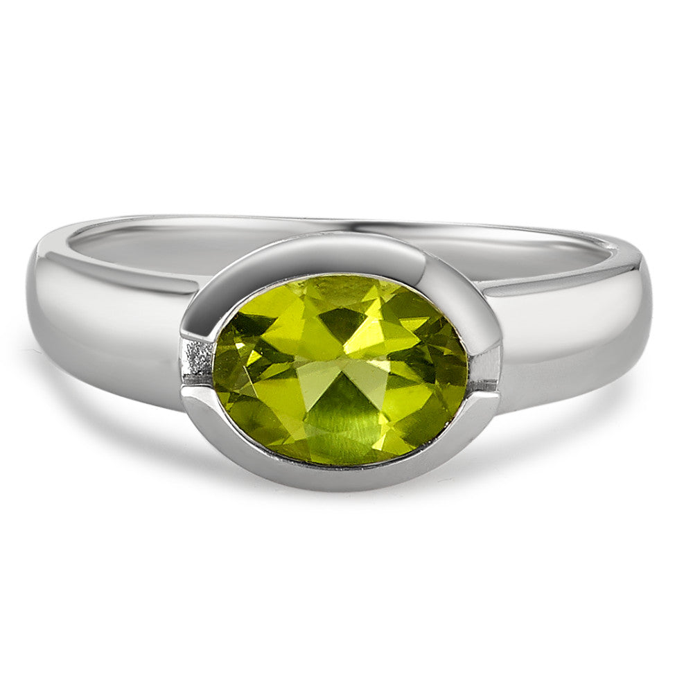 Anello Oro bianco 375/9K Peridoto