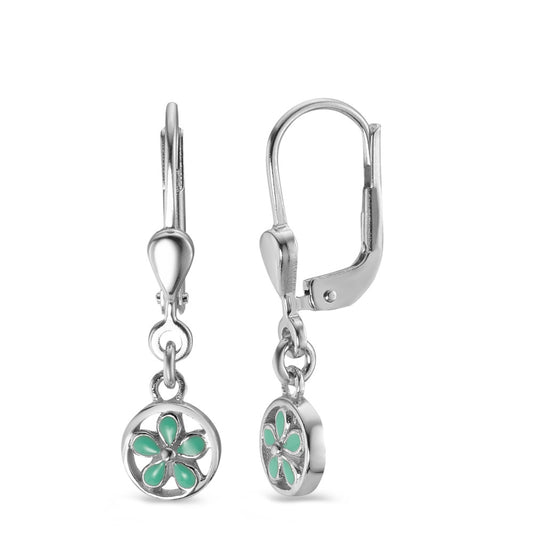 Pendant d'oreilles Argent Rhodié Fleur Ø6 mm