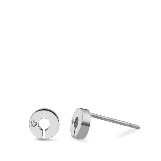 Ohrstecker Edelstahl Diamant 0.01 ct, 2 Steine, p1 Ø5.5 mm