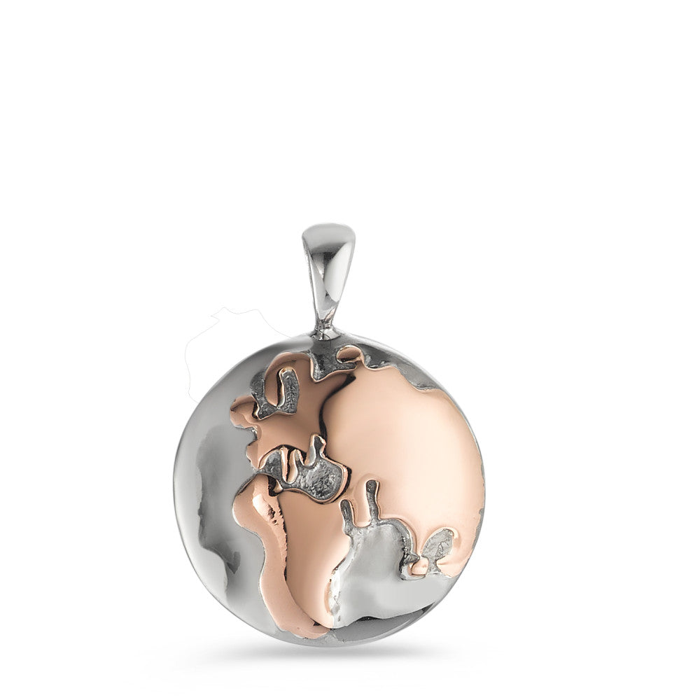 Pendentif Argent rosé Bicolore Globe Ø15 mm