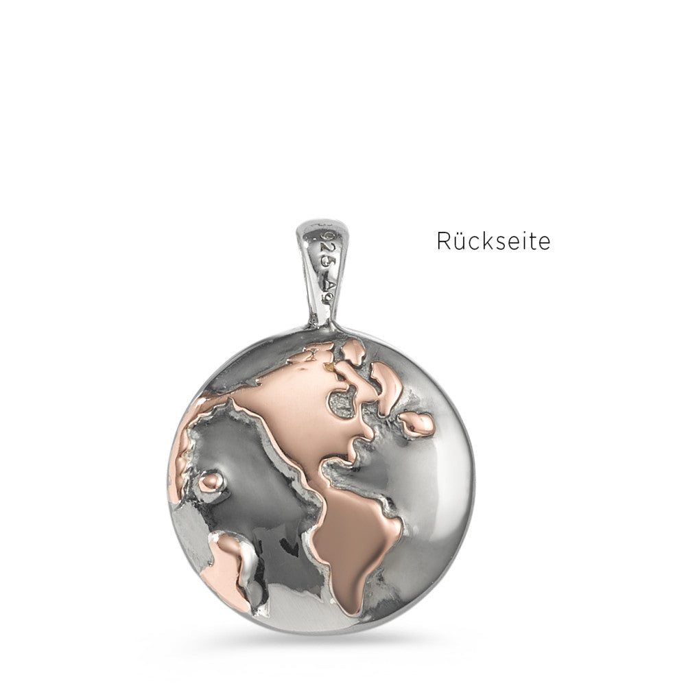 Pendentif Argent rosé Bicolore Globe Ø15 mm