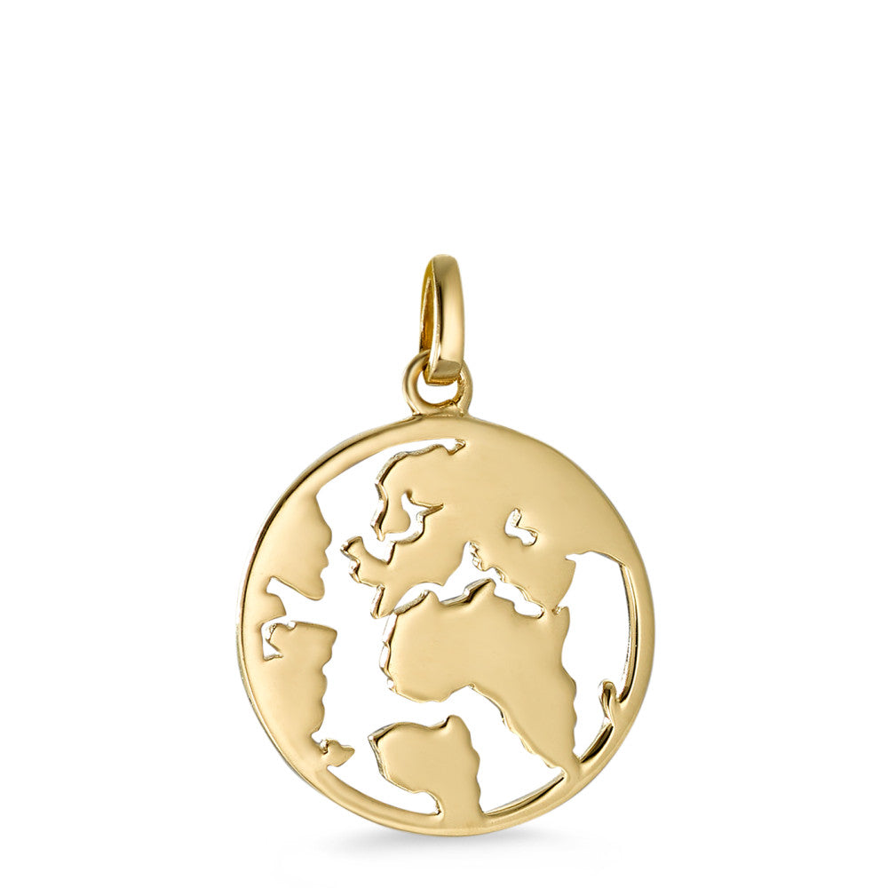 Pendentif Argent jaune Plaqué or Globe Ø18 mm