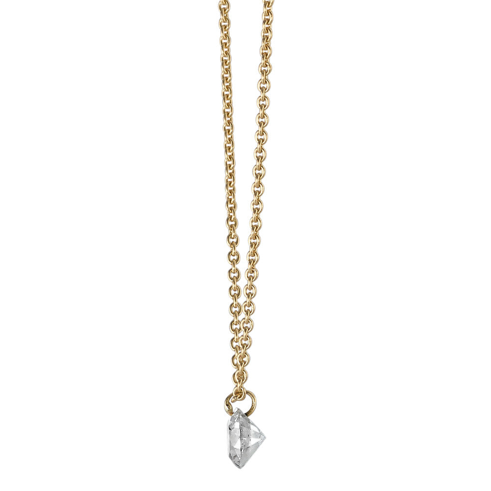 Collana Oro giallo 750/18 carati Diamante 0.06 ct 42 cm