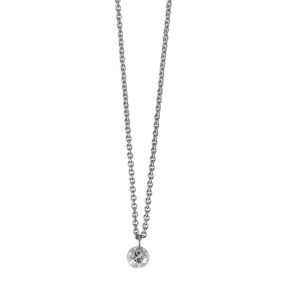 Collana Oro bianco 750/18 carati Diamante 0.06 ct 42 cm