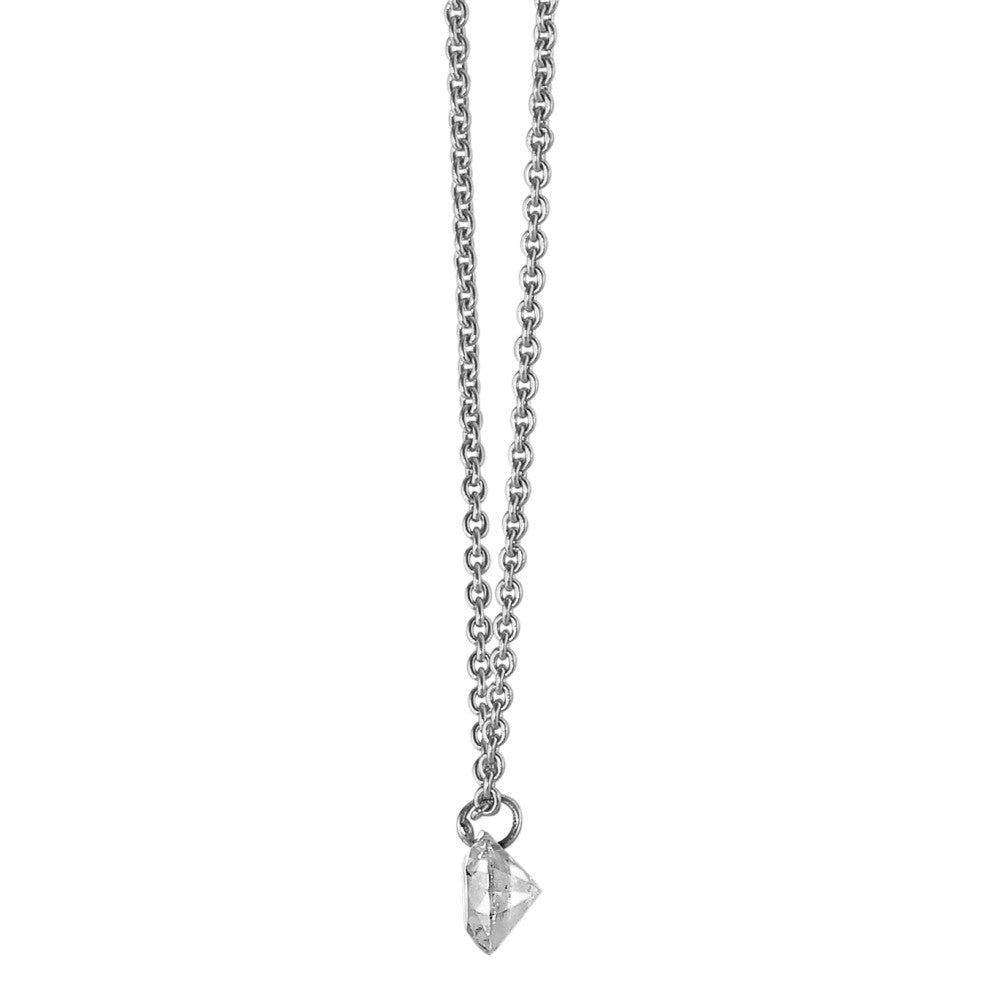 Collana Oro bianco 750/18 carati Diamante 0.06 ct 42 cm