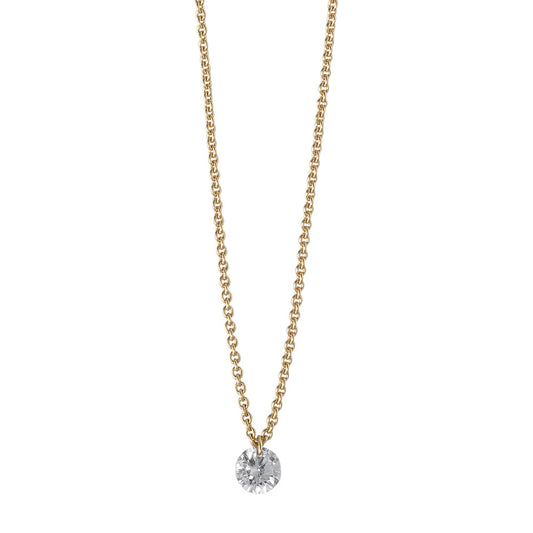 Collier Or jaune 18K Diamant 0.10 ct 42 cm