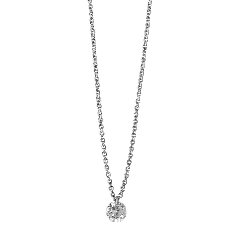 Collier Or blanc 18K Diamant 0.10 ct 42 cm