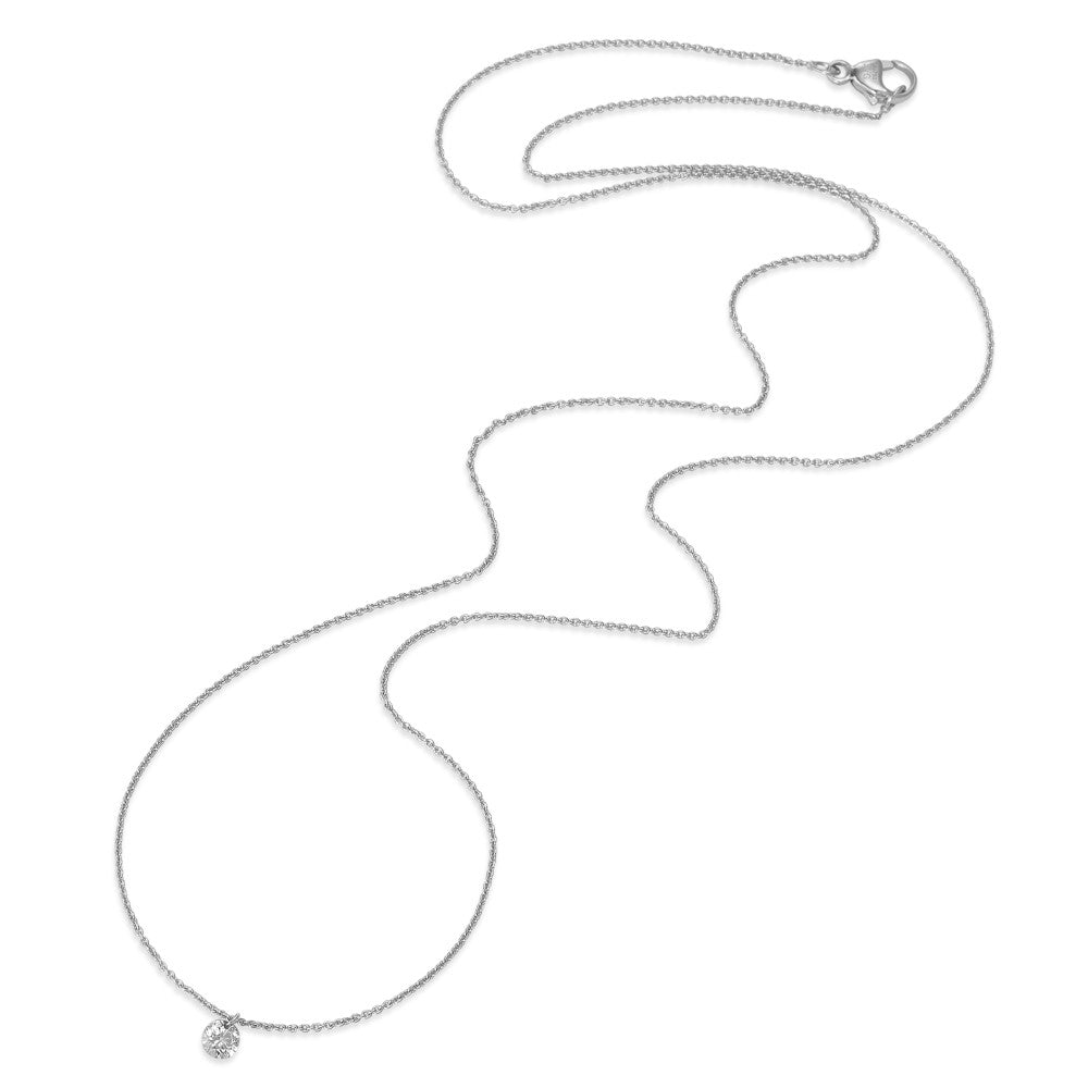 Collana Oro bianco 750/18 carati Diamante 0.10 ct 42 cm