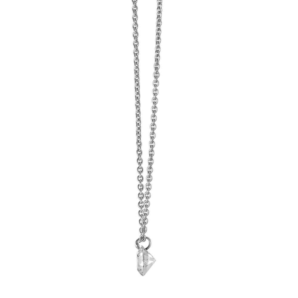 Collana Oro bianco 750/18 carati Diamante 0.10 ct 42 cm