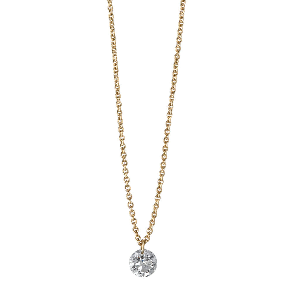 Collier Or jaune 18K Diamant 0.15 ct 42 cm