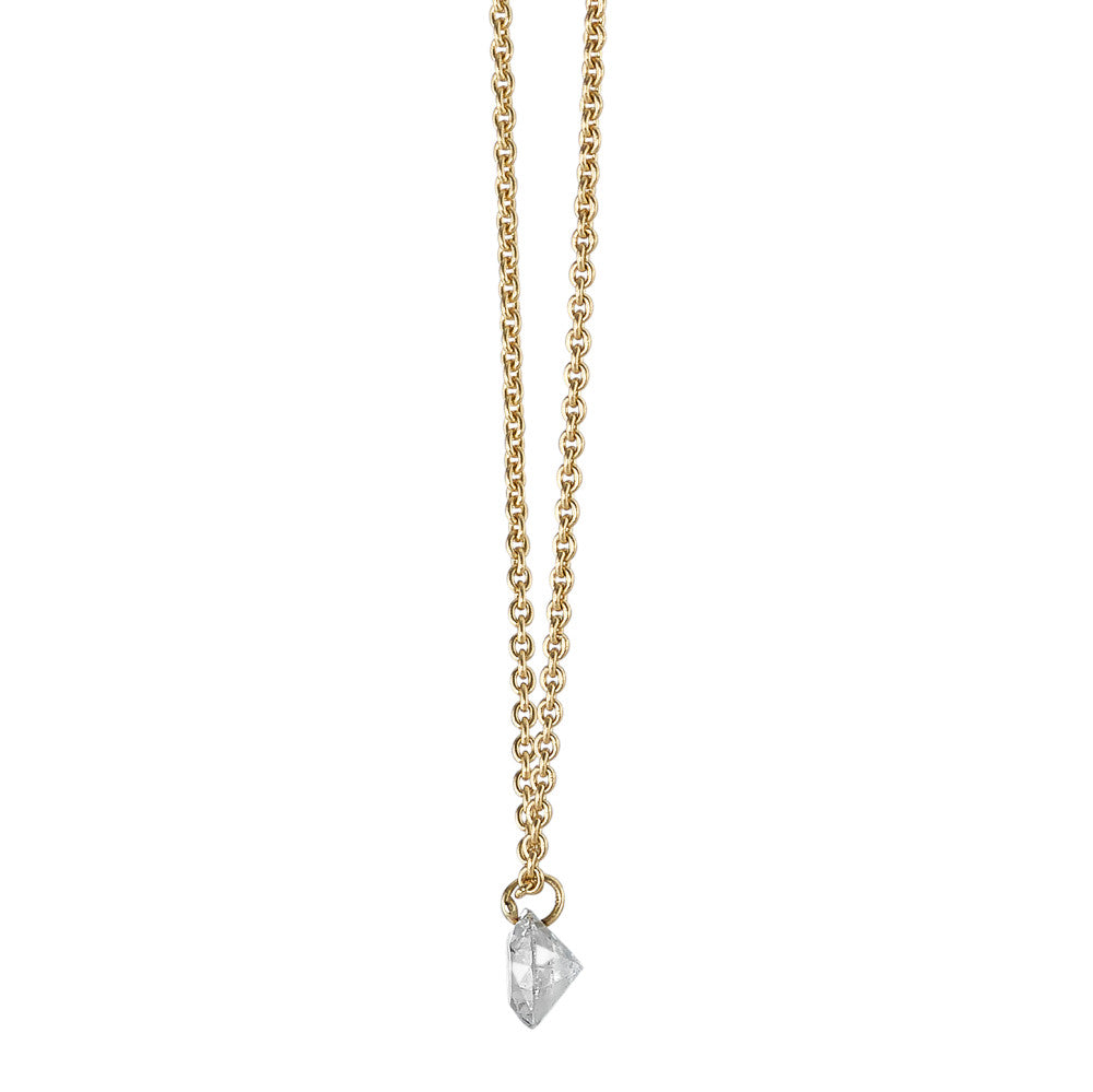 Collier Or jaune 18K Diamant 0.15 ct 42 cm