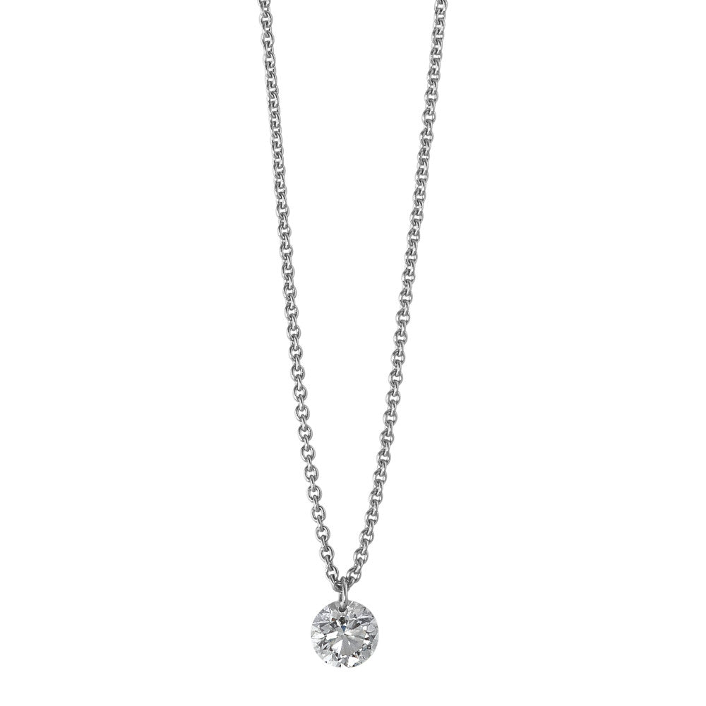 Collana Oro bianco 750/18 carati Diamante 0.15 ct 42 cm