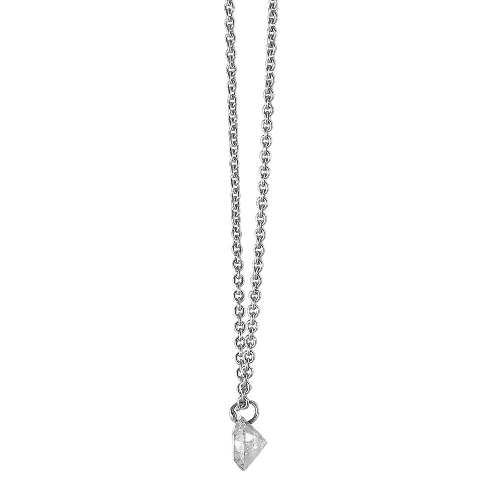 Collana Oro bianco 750/18 carati Diamante 0.15 ct 42 cm