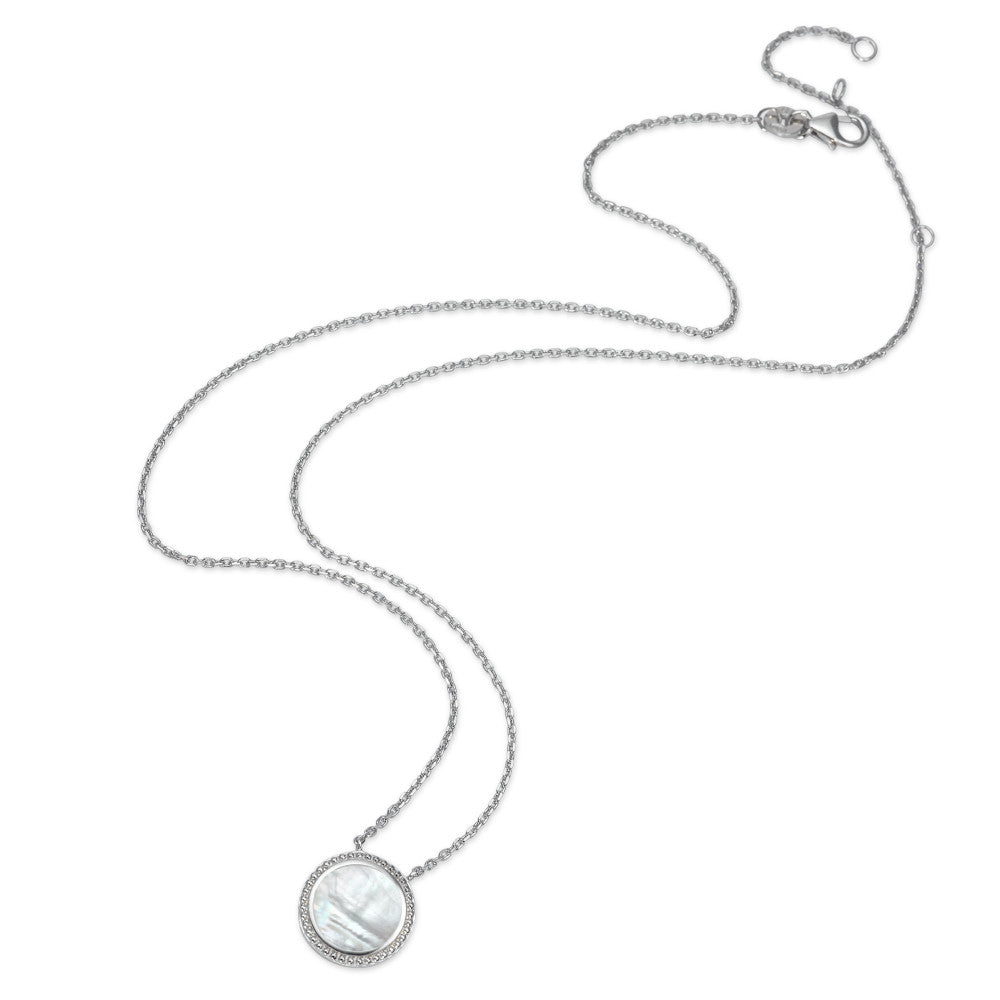 Collana Argento rodiato Madreperla 40-45 cm Ø13 mm