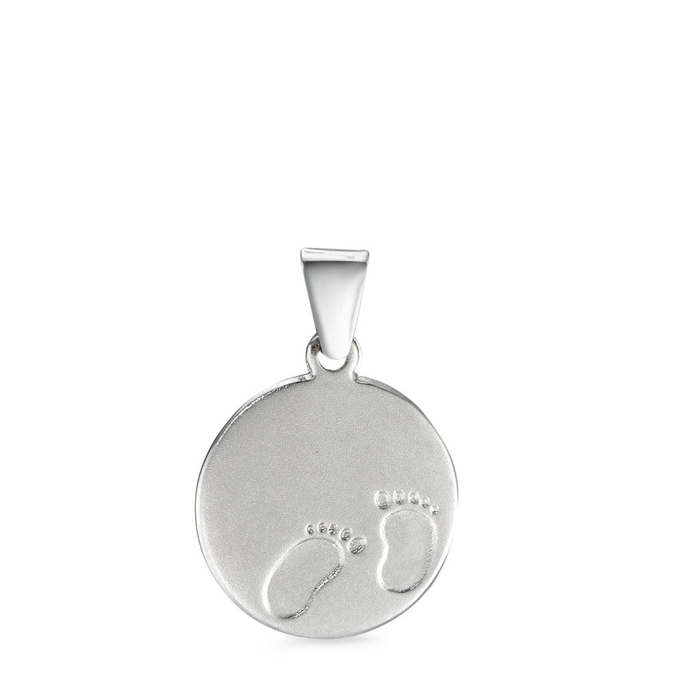 Pendentif avec gravure Or blanc 14K Pieds Ø12 mm