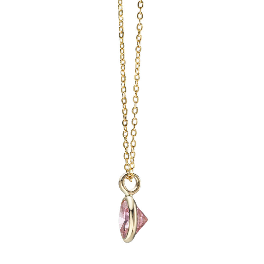 Collana Oro giallo 585/14 kt Zirconia rosa 40-42 cm