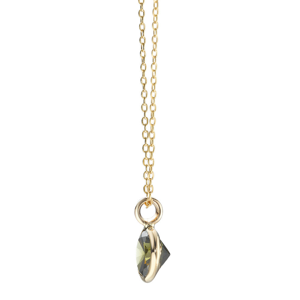 Collier Or jaune 14K Zircone vert 40-42 cm