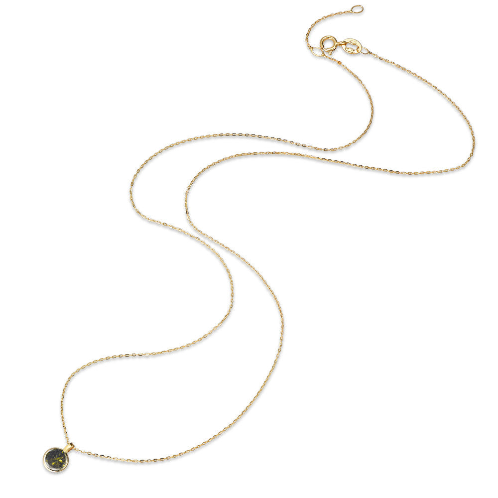 Collana Oro giallo 585/14 kt Zirconia verde 40-42 cm