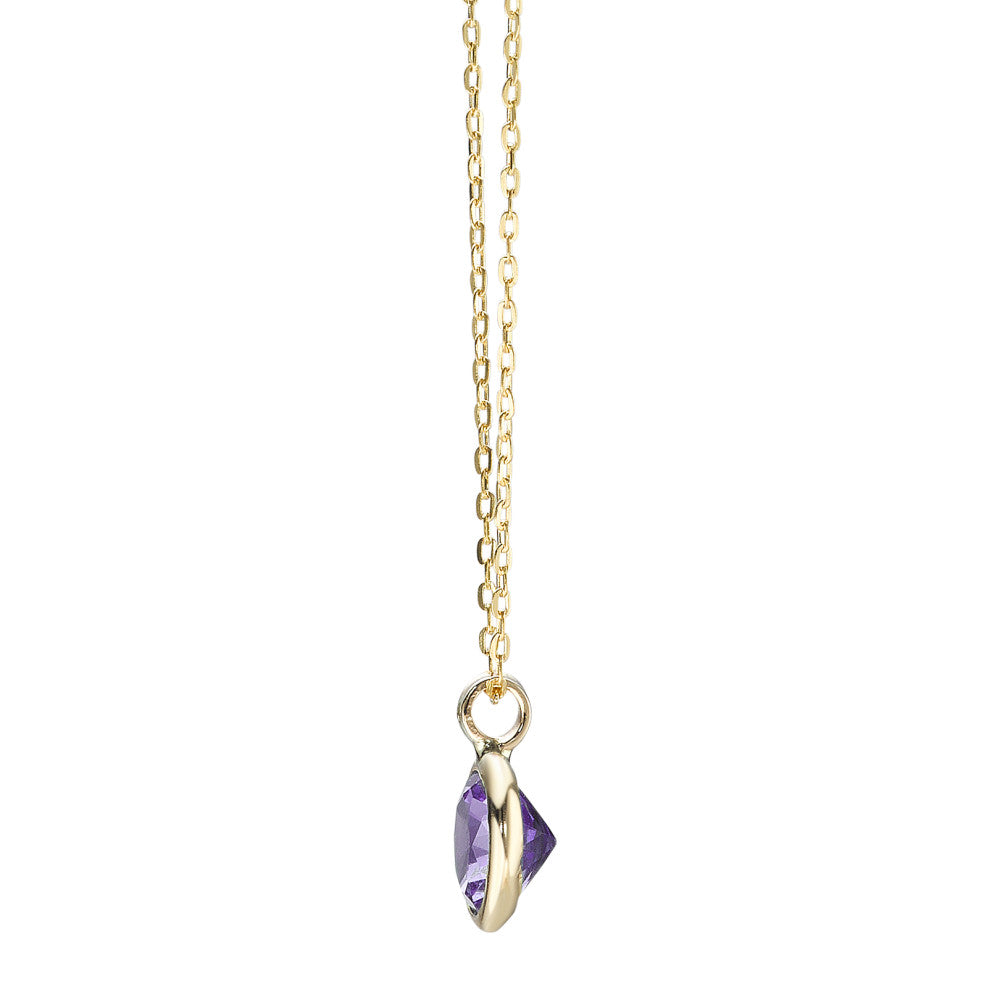 Collana Oro giallo 585/14 kt Zirconia Viola 40-42 cm