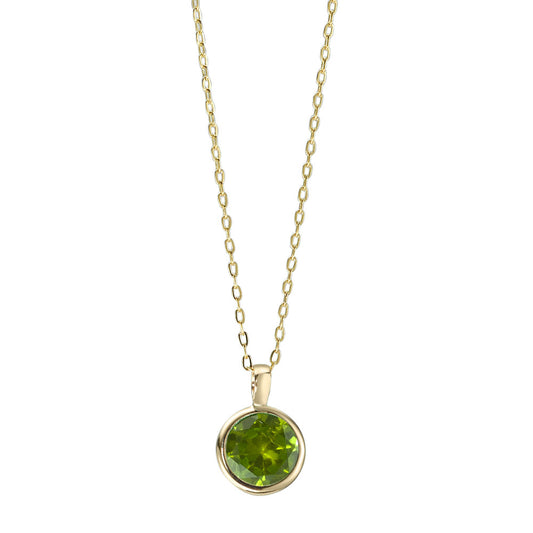 Collana Oro giallo 585/14 kt Zirconia verde 40-42 cm