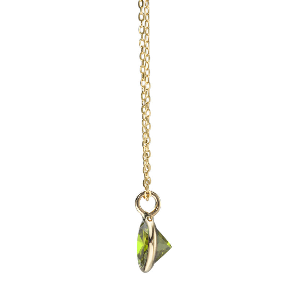 Collier Or jaune 14K Zircone vert 40-42 cm