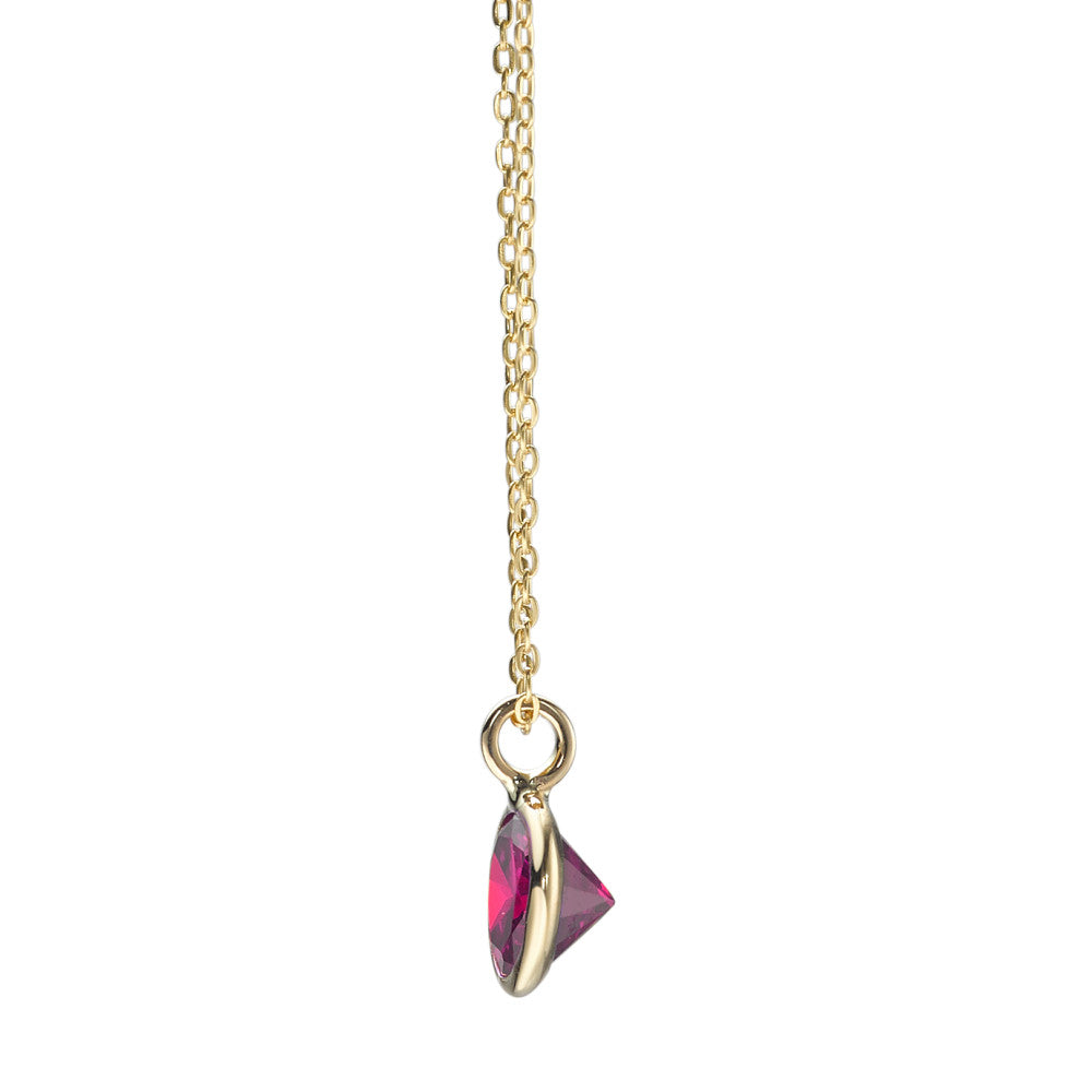 Collier Or jaune 14K Zircone rouge 40-42 cm