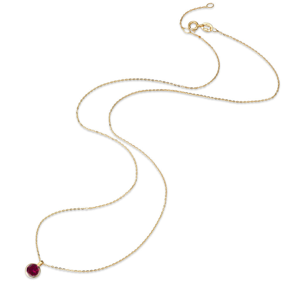 Collana Oro giallo 585/14 kt Zirconia rosso 40-42 cm