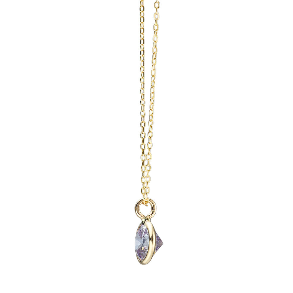 Collana Oro giallo 585/14 kt Zirconia viola 40-42 cm