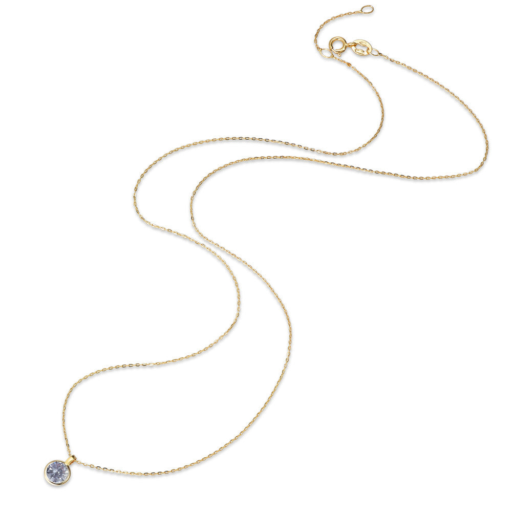 Collier Or jaune 14K Zircone pourpre 40-42 cm