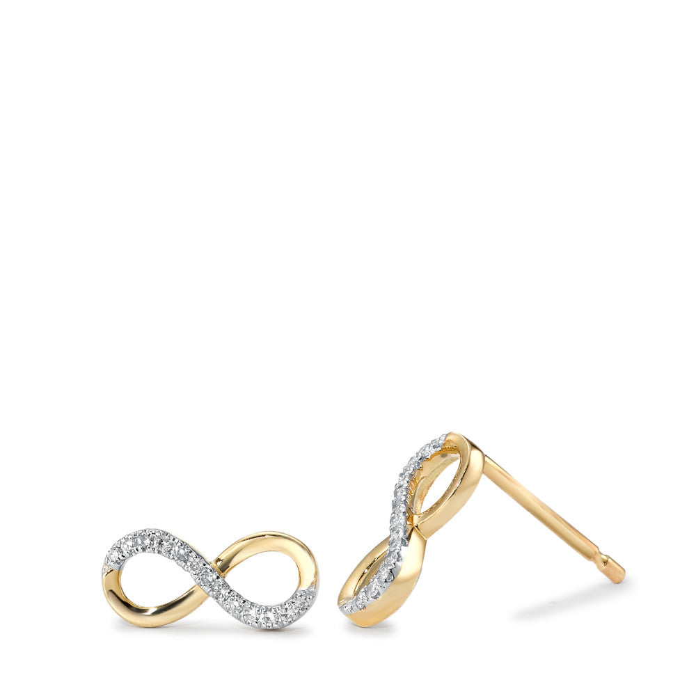 Clous d'oreilles Or jaune 14K Diamant 0.045 ct, 26 Pierres, w-si Infini