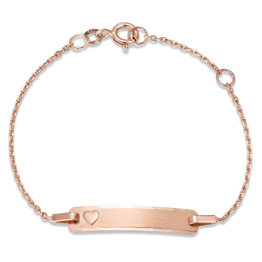 Bracciale con incisione Oro rosso 585/14 kt Cuore 12-14 cm