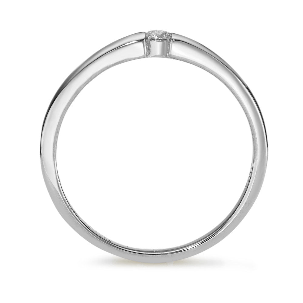 Solitär Ring 585/14 K Weissgold Diamant 0.06 ct, w-si