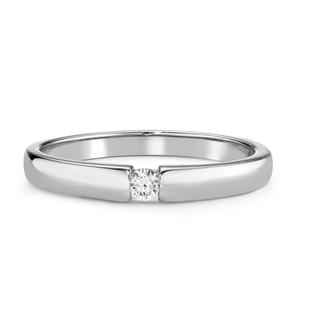 Bague solitaire Or blanc 14K Diamant 0.06 ct, w-si