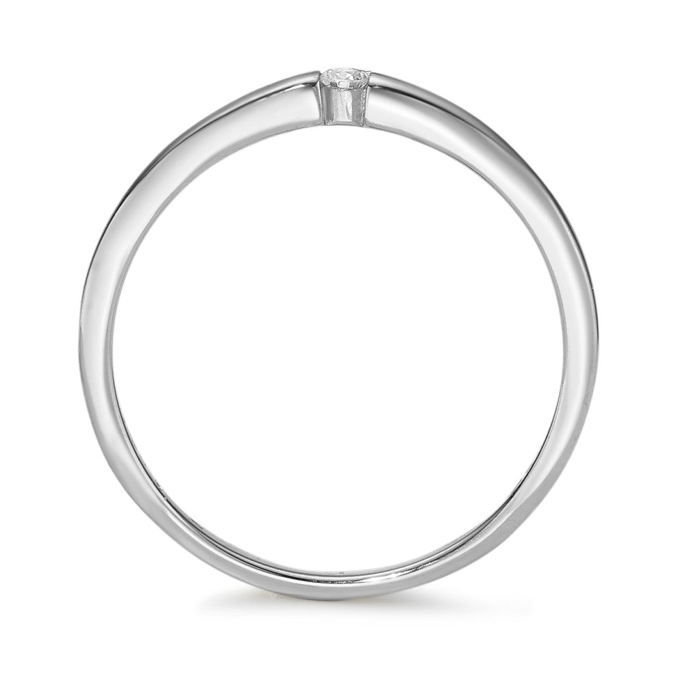 Bague solitaire Or blanc 14K Diamant 0.03 ct, w-si