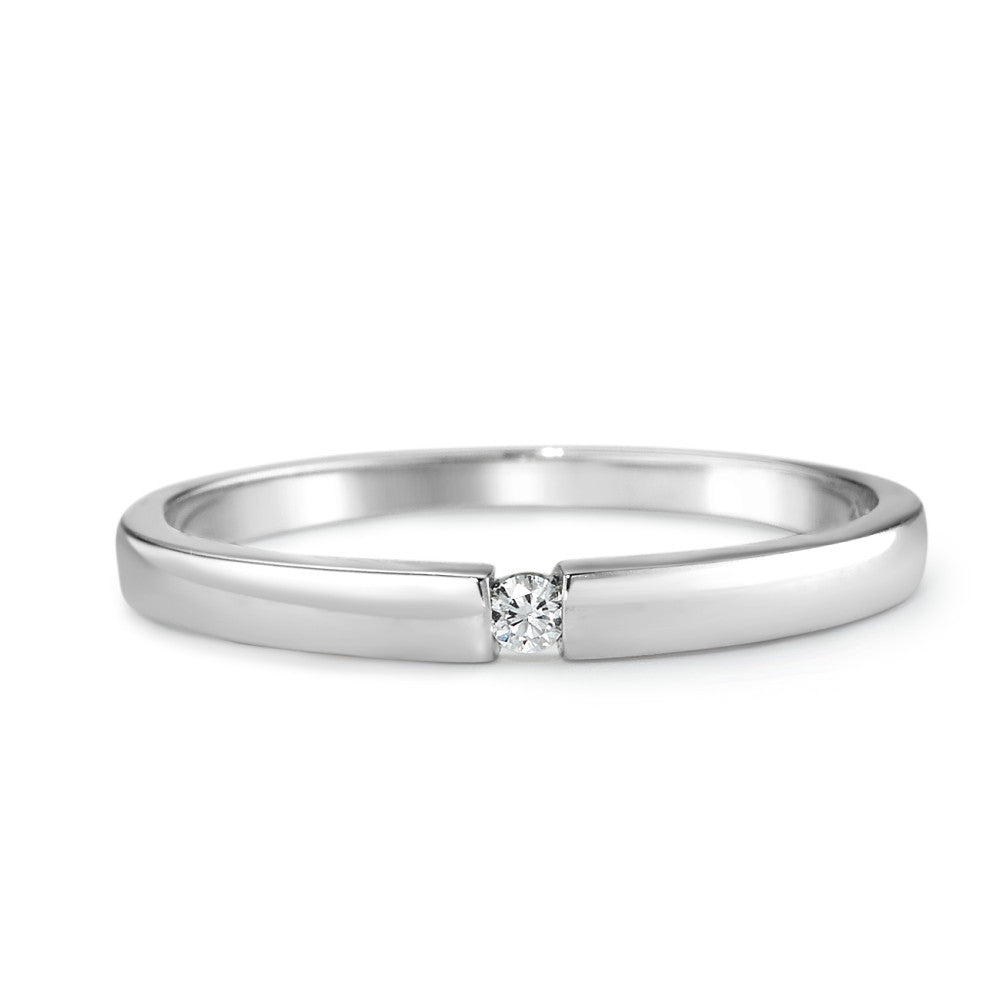 Bague solitaire Or blanc 14K Diamant 0.03 ct, w-si