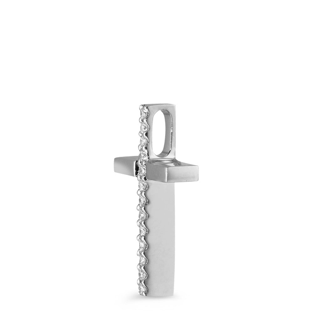 Pendentif Or blanc 18K Diamant 0.03 ct, 13 Pierres, w-si Croix