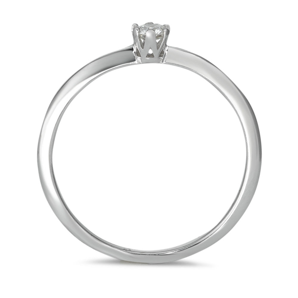 Bague solitaire Or blanc 14K Diamant 0.10 ct, w-si