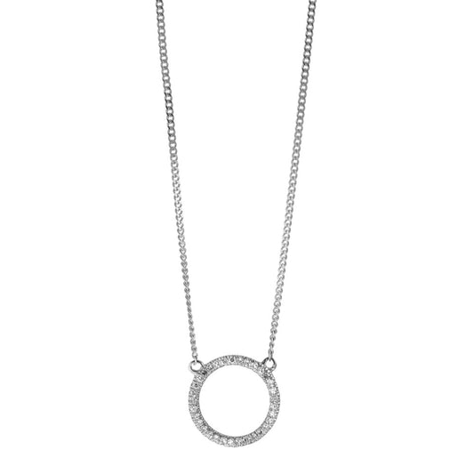 Collana Oro bianco 585/14 kt Diamante 0.05 ct, w-si 42 cm