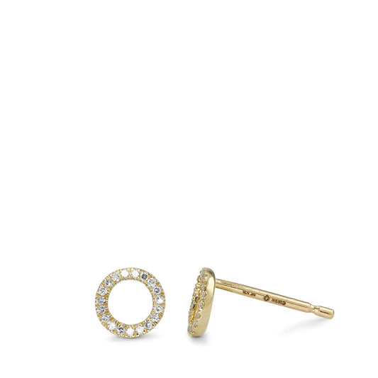 Clous d'oreilles Or jaune 14K Diamant 0.06 ct, w-si Ø5.5 mm