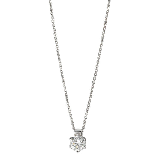 Collier Or blanc 14K Diamant 0.22 ct, w-si 39.5-42 cm