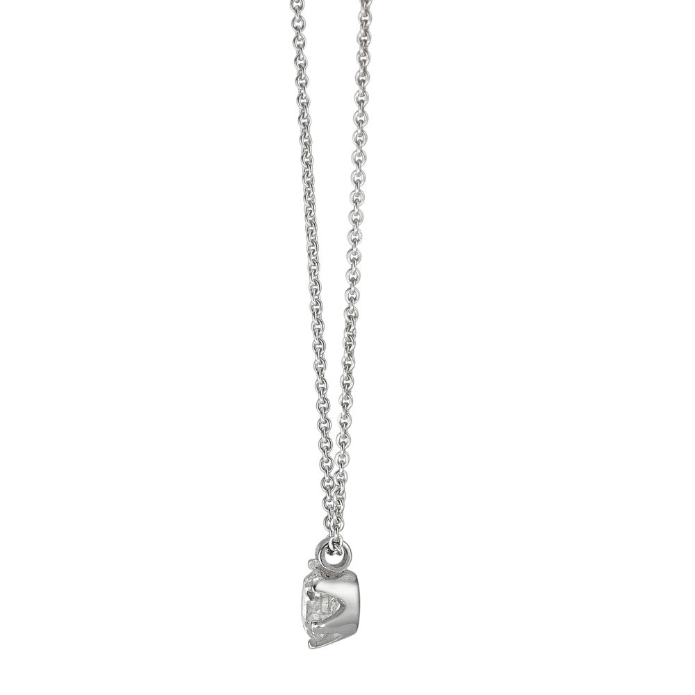 Collier 585/14 K Weissgold Diamant 0.22 ct, w-si verstellbar