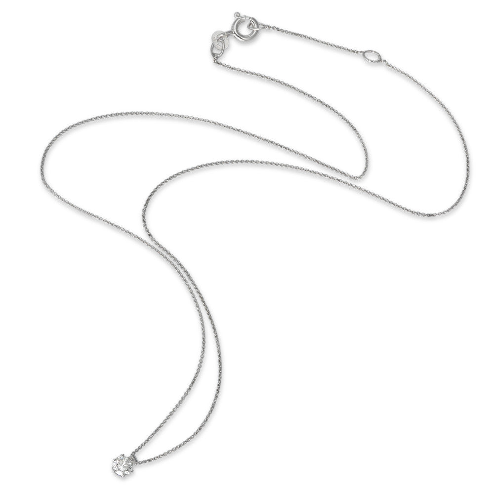 Collier Or blanc 14K Diamant 0.22 ct, w-si 39.5-42 cm