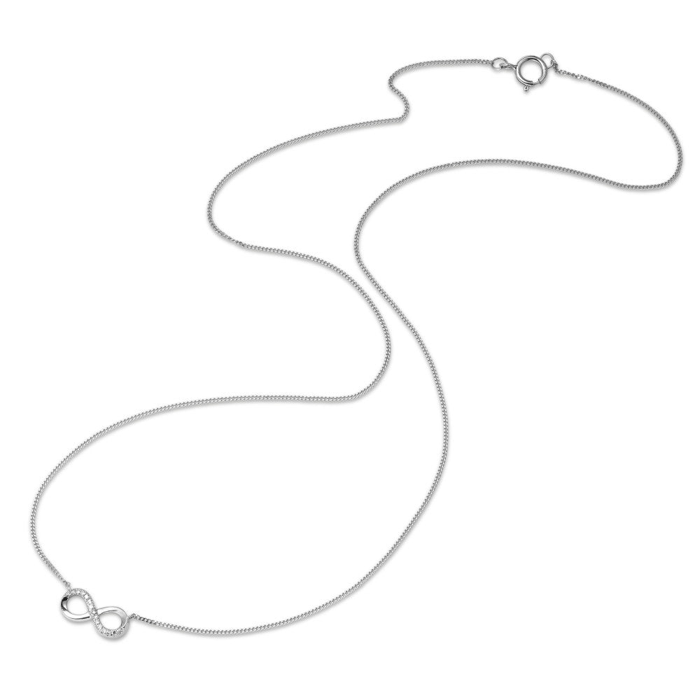 Collier Or blanc 14K Diamant 0.035 ct, 15 Pierres, w-si Infini 42 cm